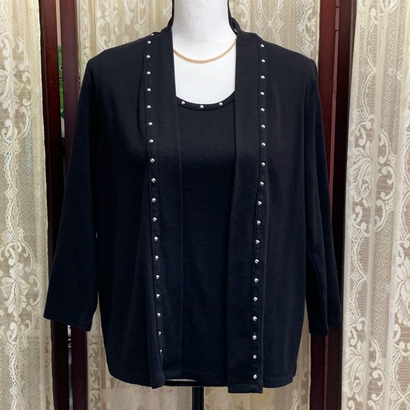2 PC. RAFAELLA COTTON TANK TOP w/ JACKET - SZ PM - Picture 1 of 6